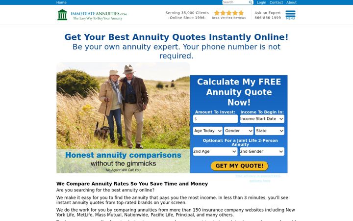 Screenshot of immediateannuities.com