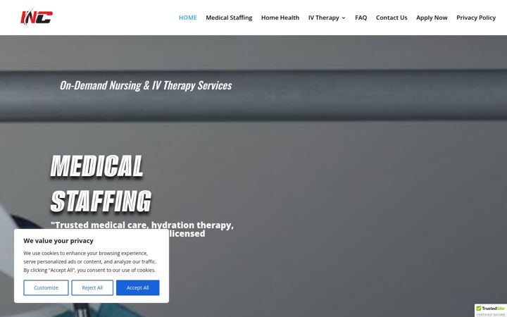 Screenshot of immediatenursecare.com