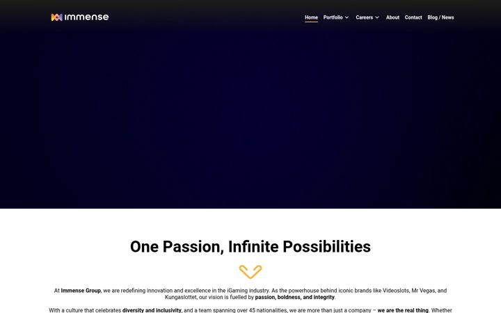 Snímek obrazovky immensegroup.com