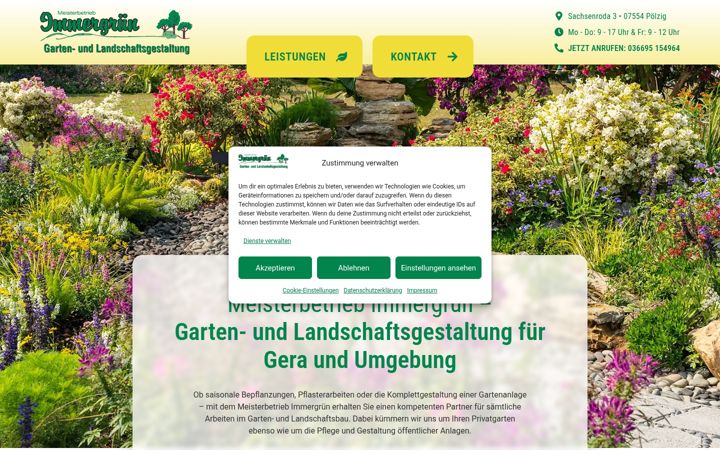 Screenshot of immergruen-gartenlandschaftsbau.de