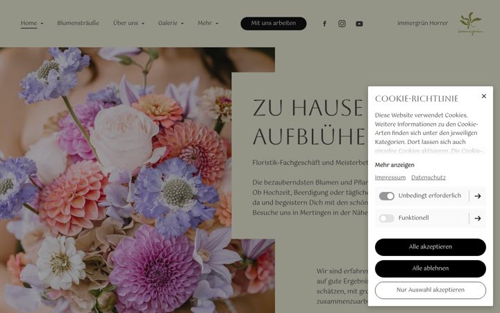 Screenshot of immergruen-horrer.de