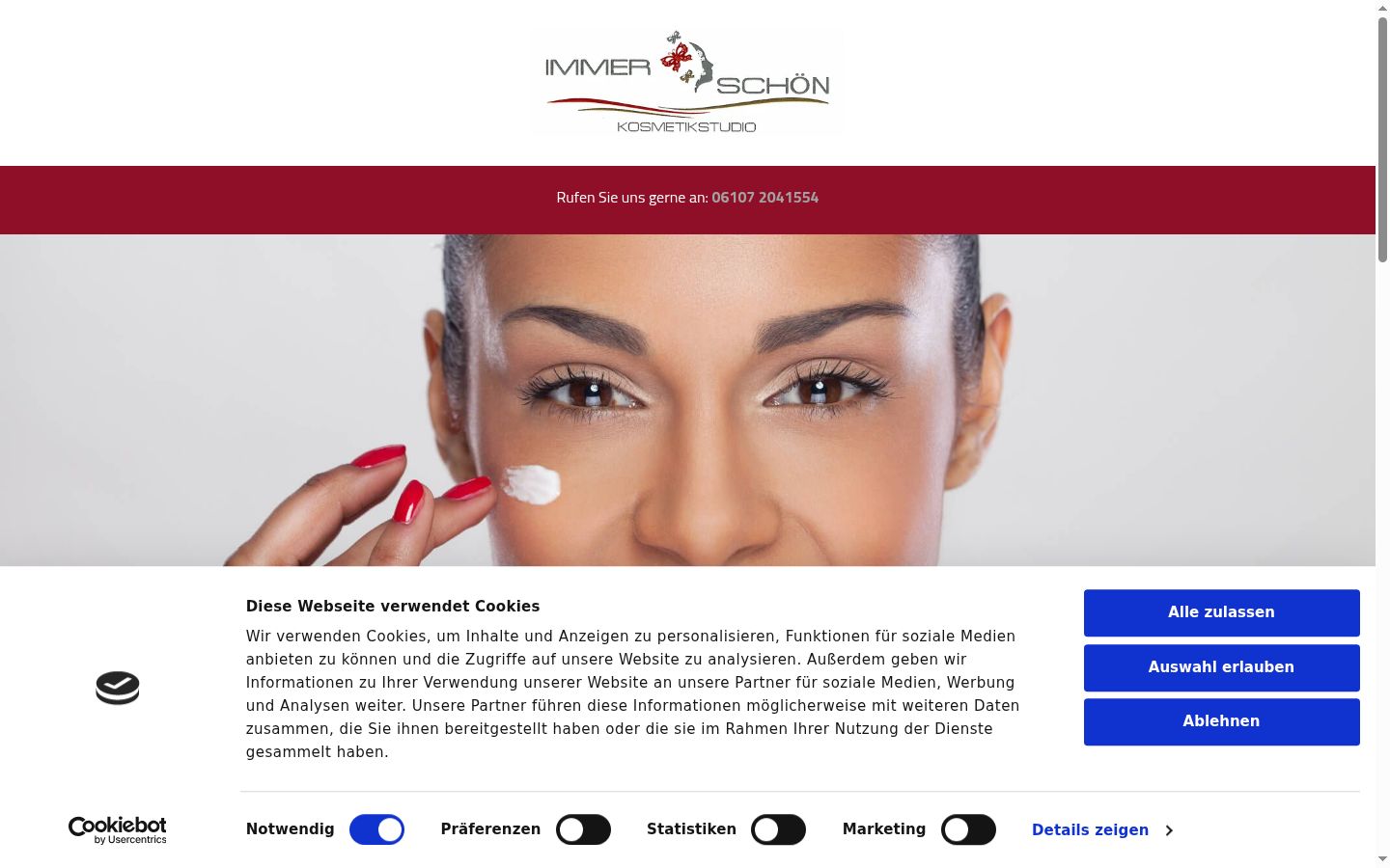 Screenshot of the consent banner shown before any interaction