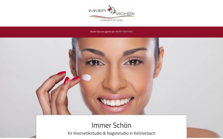 Screenshot of immerschoen-kosmetikstudio.de
