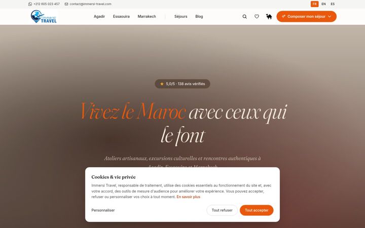 Screenshot of immersi-travel.com