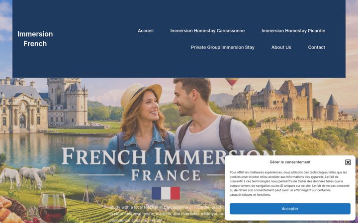 Screenshot of immersionfrench.com