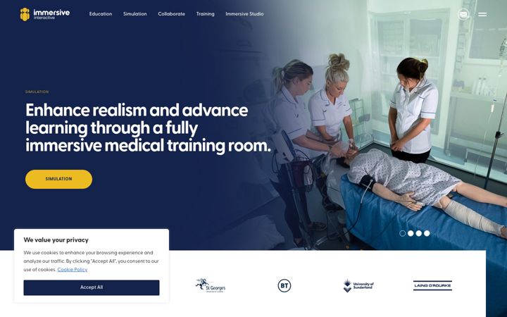 Screenshot of immersive.co.uk