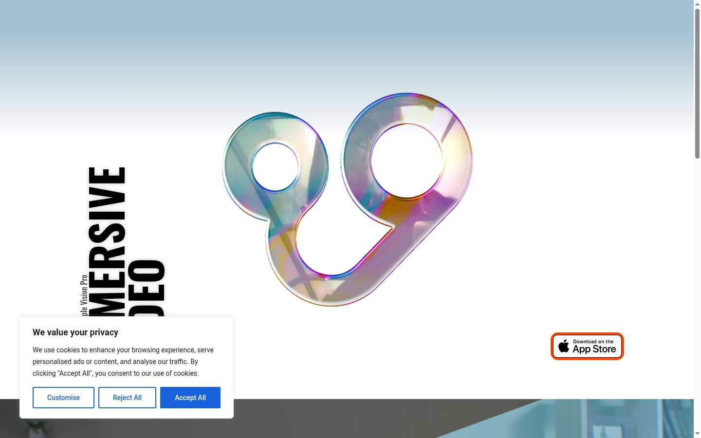 Screenshot of the consent banner shown before any interaction