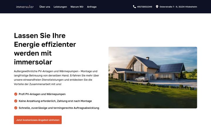Screenshot of immersolar.de