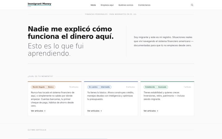 Screenshot of immigrantmoneyusa.com