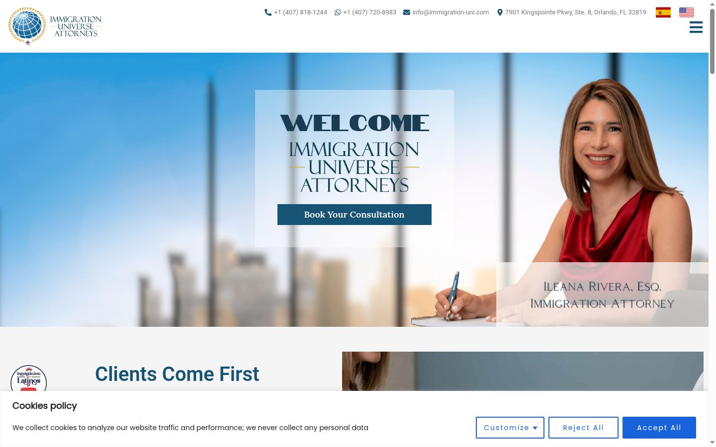 Screenshot of the consent banner shown before any interaction