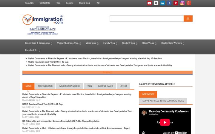 Screenshot of immigration.com