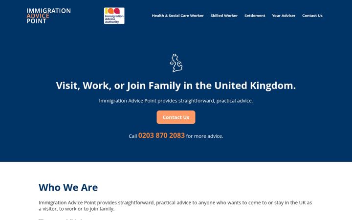 Screenshot of immigrationadvicepoint.co.uk