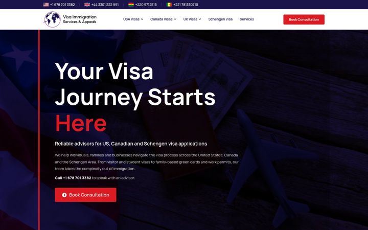 Screenshot of immigrationandappeals.com