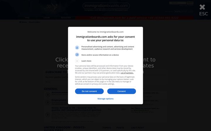 Screenshot of immigrationboards.com