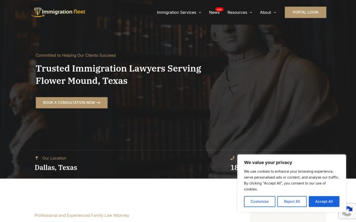 Screenshot of immigrationfleet.com