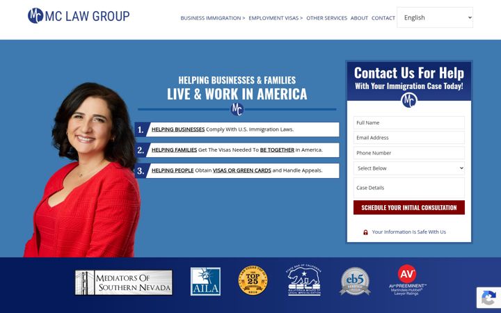 Screenshot of immigrationlawnv.com