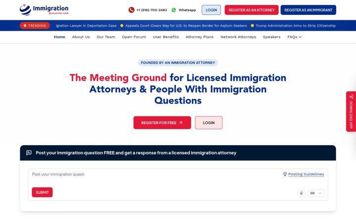 Screenshot of immigrationquestion.com