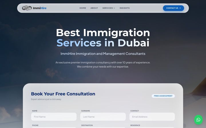 Screenshot ta' immihire.com