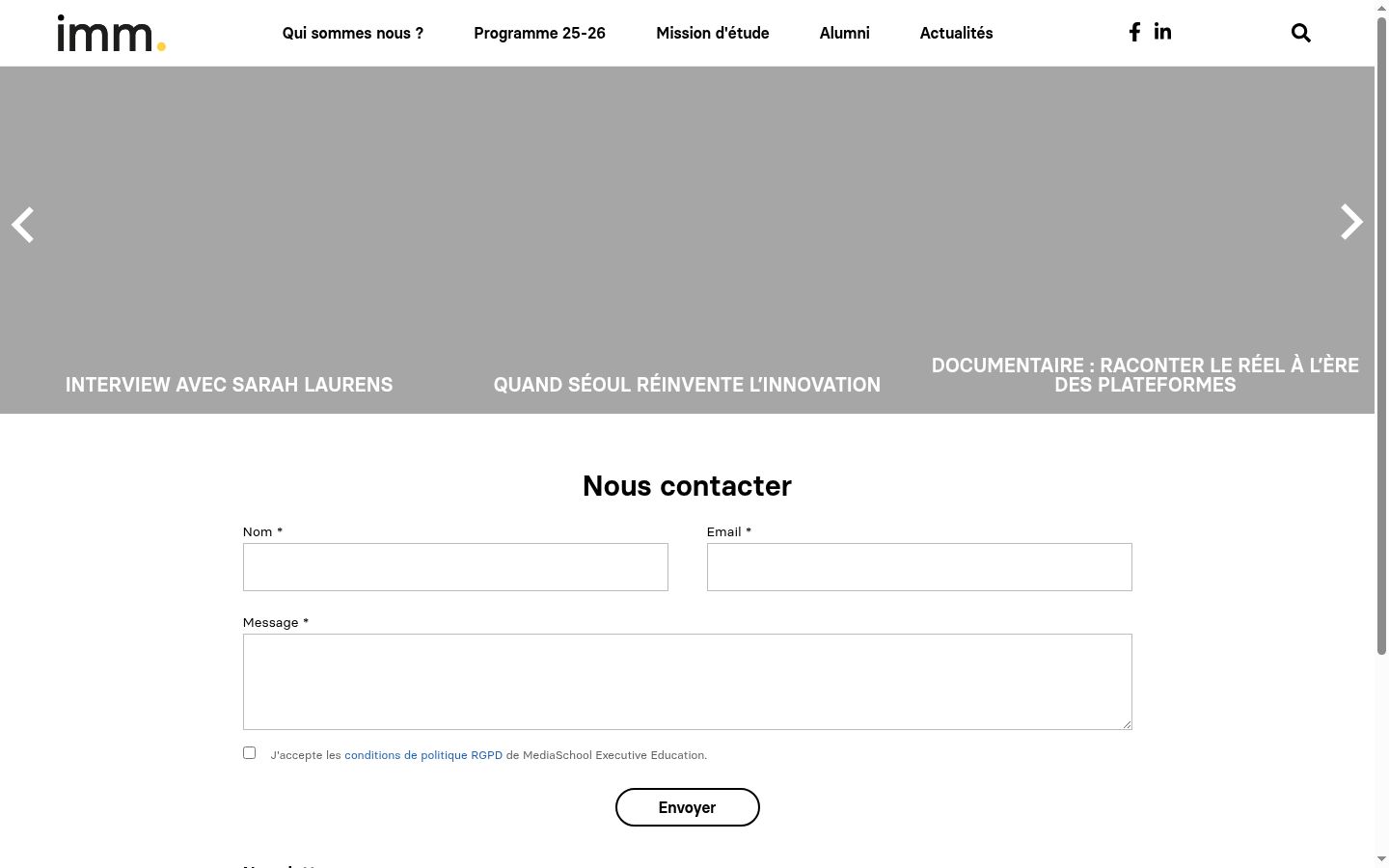 Screenshot of the consent banner shown before any interaction