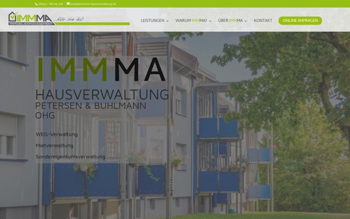 Screenshot of immma-hausverwaltung.de