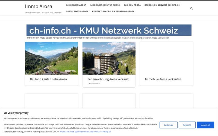 Screenshot of immo-arosa.com