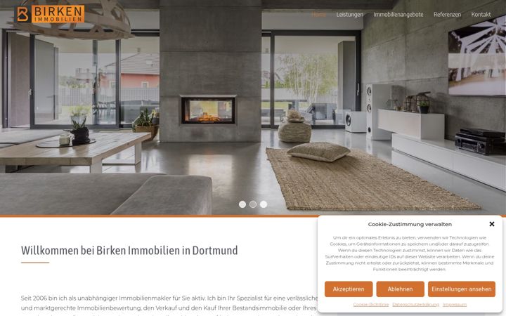 Screenshot of immo-birken.de