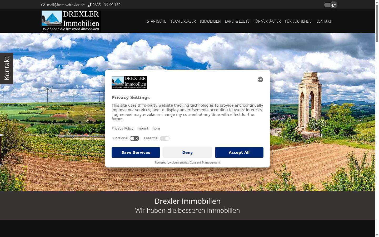 Screenshot of the consent banner shown before any interaction