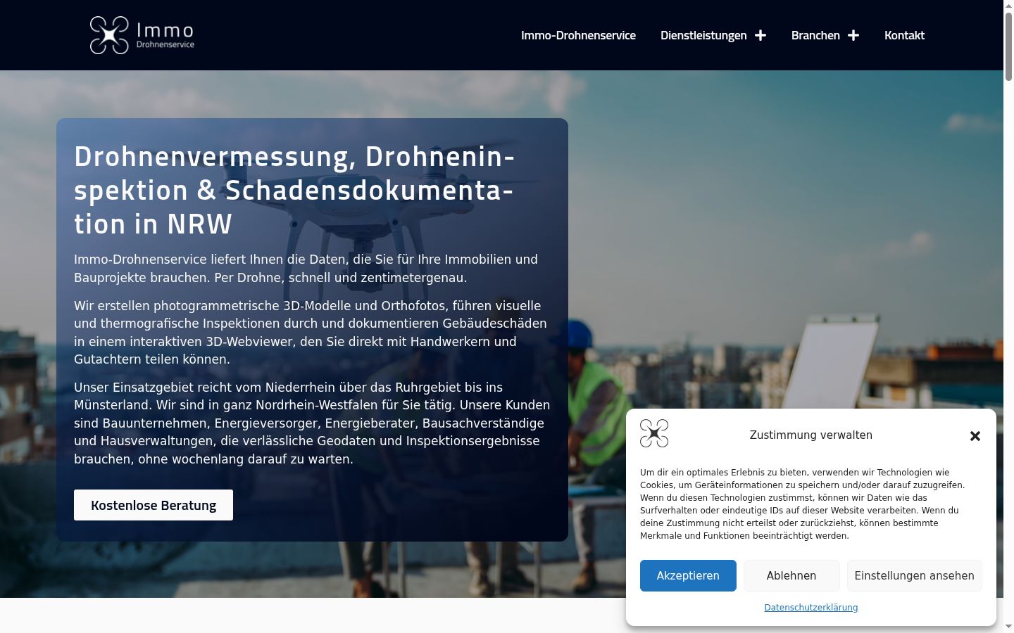 Screenshot of the consent banner shown before any interaction