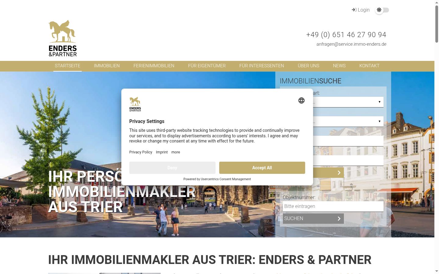 Screenshot of the consent banner shown before any interaction
