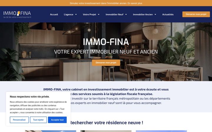 Posnetek zaslona immo-fina.com