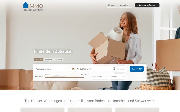Screenshot of immo-im-suedwesten.de