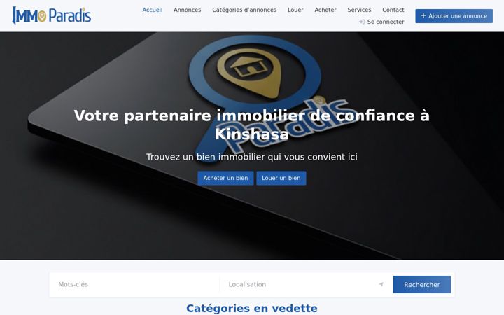 Screenshot of immo-paradis.com