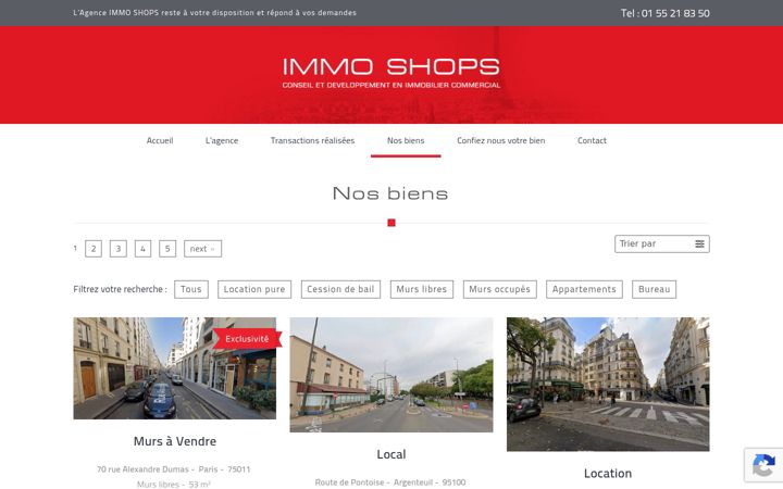 Screenshot of immo-shops.fr