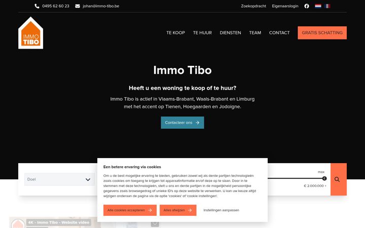 Screenshot of immo-tibo.be
