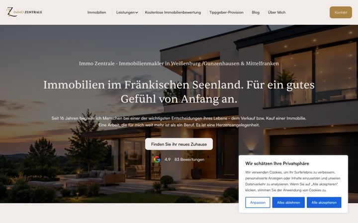 Screenshot of immo-zentrale.de
