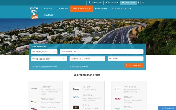 Screenshot of immo974.com