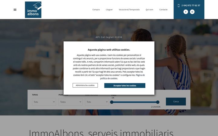 Screenshot of immoalbons.com