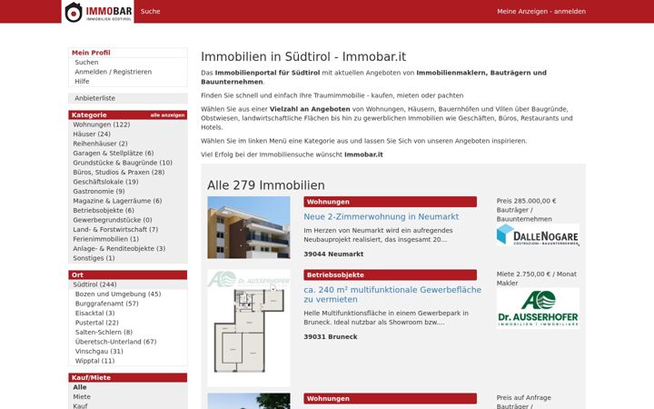 Screenshot of immobar.it