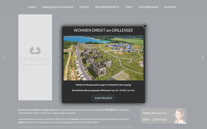 Screenshot of immobase-immobilien.de