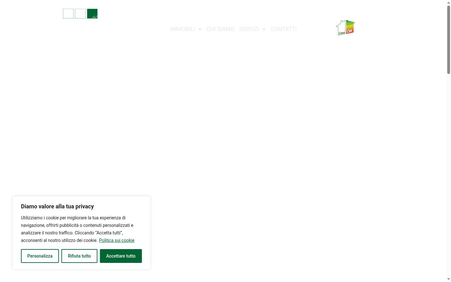 Screenshot del banner di consenso mostrato prima di qualsiasi interazione