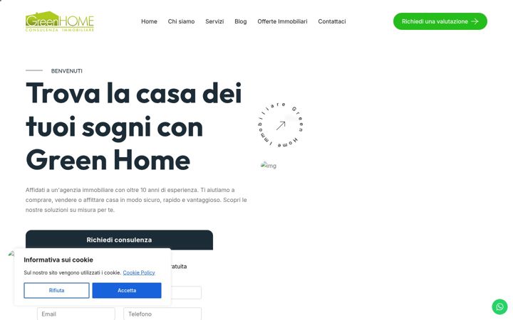 Snímek obrazovky immobiliaregreenhome.com