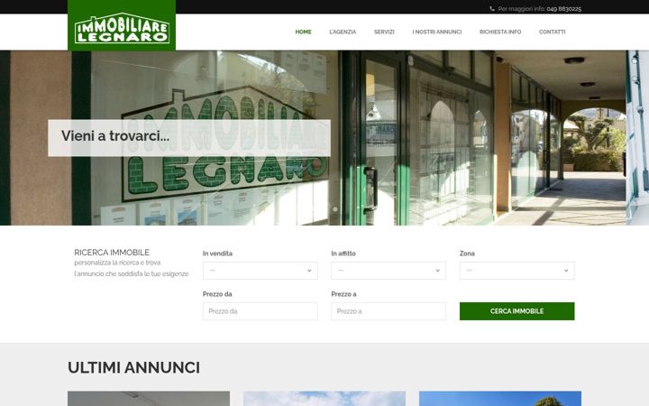 Screenshot of immobiliarelegnaro.it