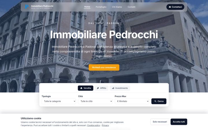 Screenshot of immobiliarepedrocchi.it