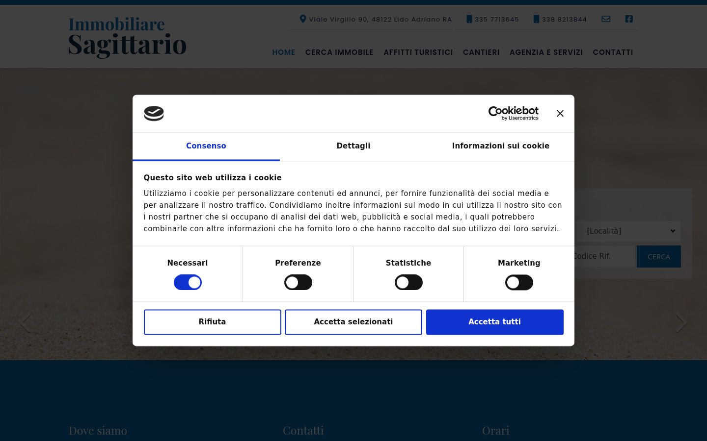 Snímek obrazovky baneru souhlasu zobrazeného před jakoukoli interakcí