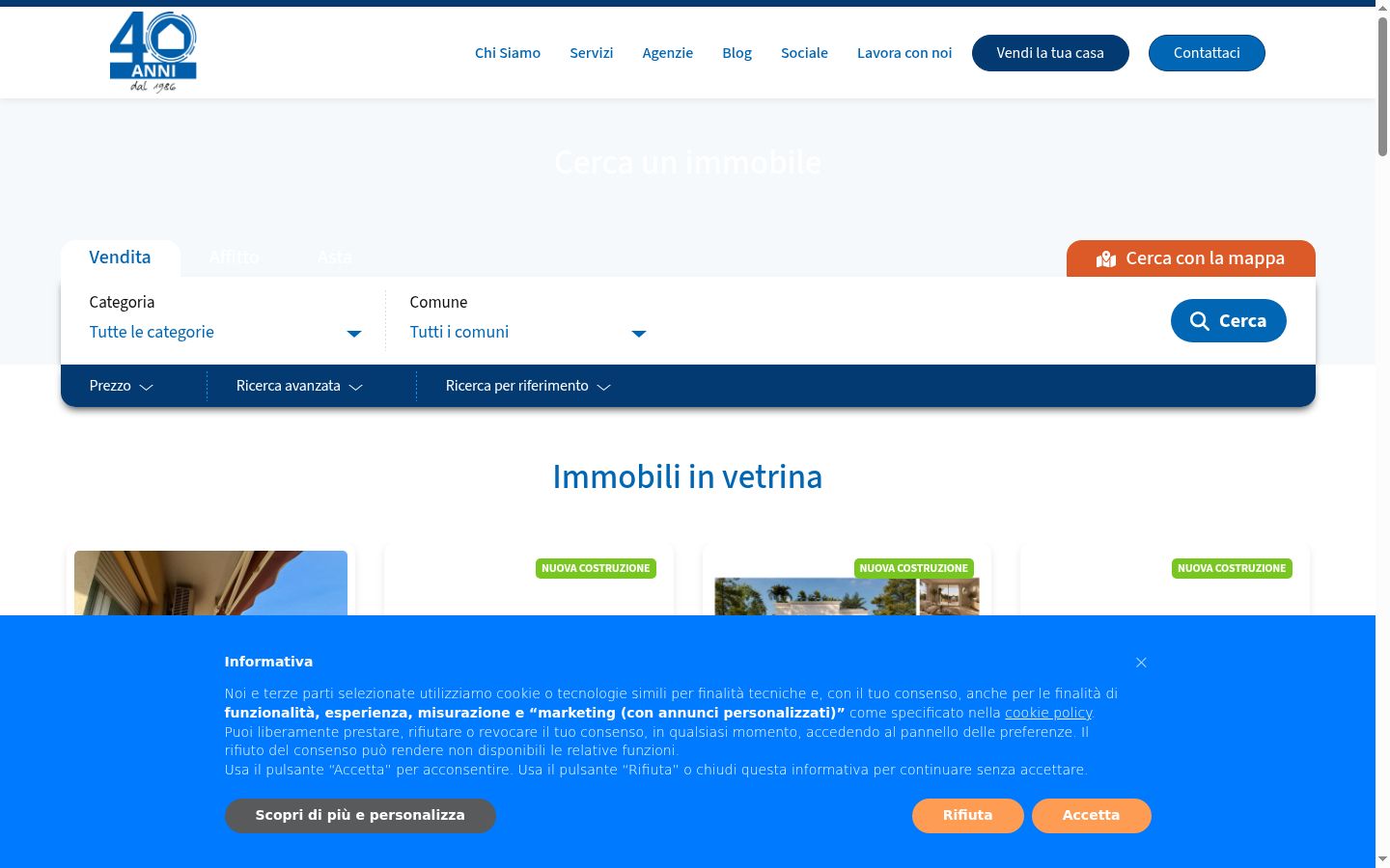 Skärmbild av samtyckesbannern som visades före någon interaktion