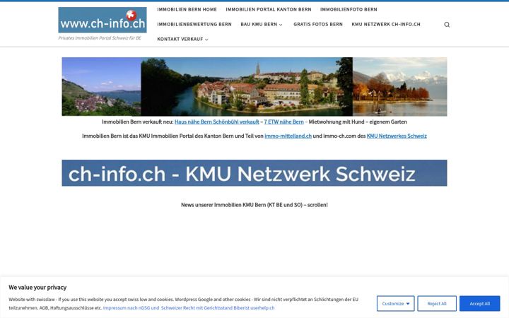 Skærmbillede af immobilien-bern.com