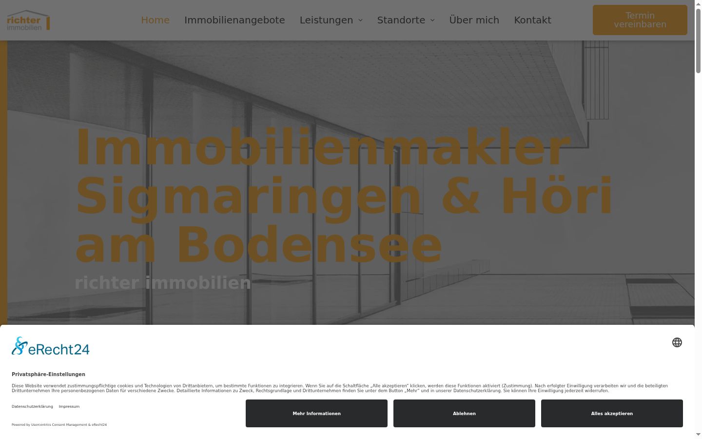 Screenshot del banner di consenso mostrato prima di qualsiasi interazione