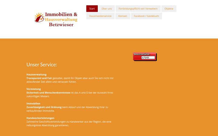 Screenshot of immobilien-hausverwaltung-betzwieser.de