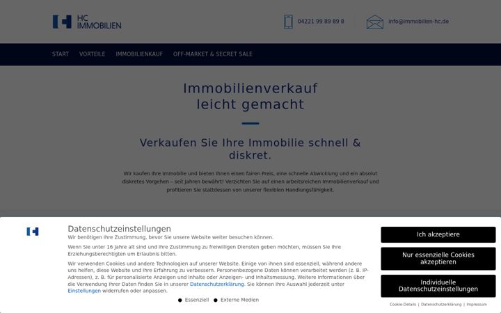 Screenshot of immobilien-hc.de