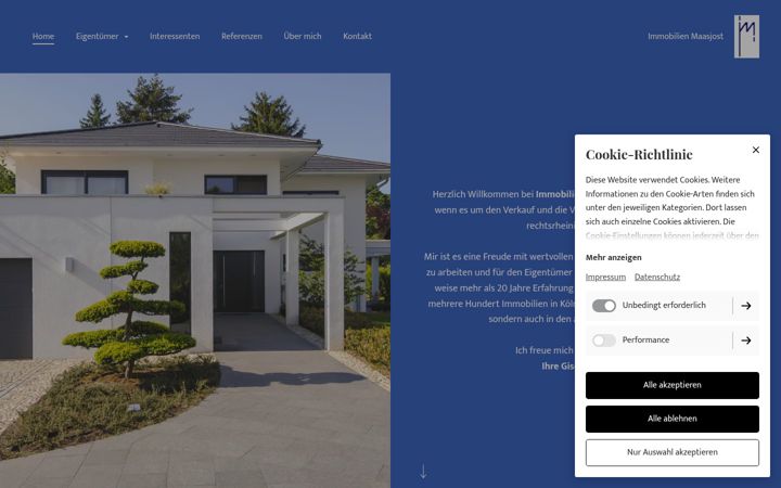 Screenshot of immobilien-maasjost.de